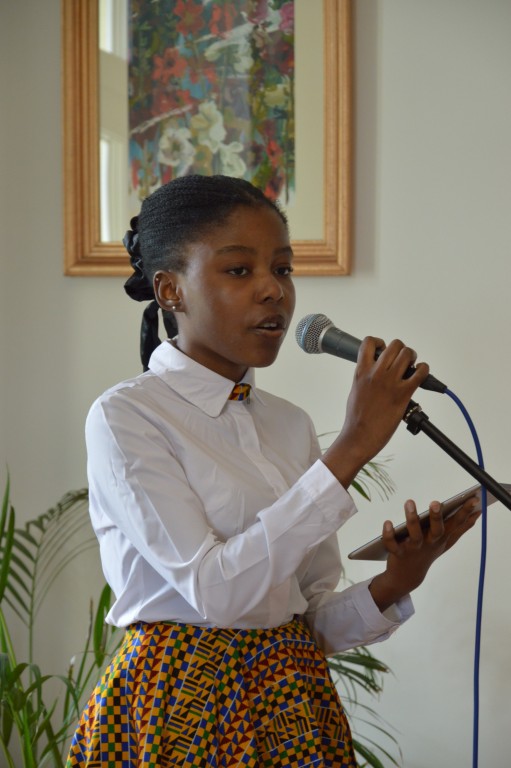 Przemówienie w imieniu uczestników wygłosiła uczennica z Południowej Afryki